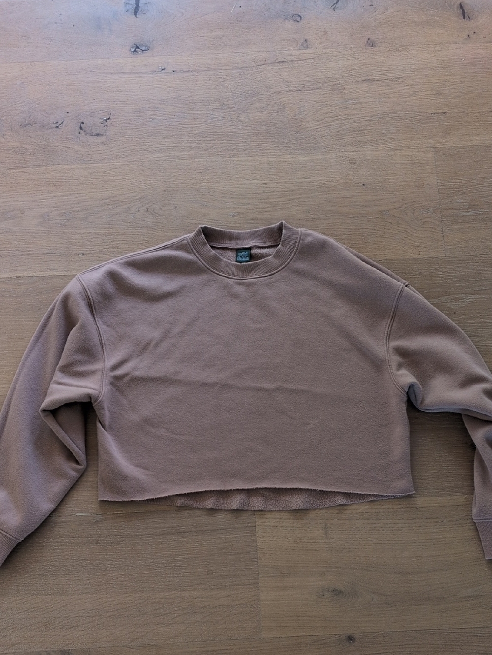 Wild Fable Cropped Sweatshirt - Dark Taupe Brown Size XS